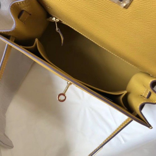 Hermes Kelly 25cm Sellier Epsom in pelle gialla Hermes Kelly 25cm Sellier Epsom in pelle gialla