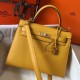 Hermes Kelly 25cm Sellier Epsom in pelle gialla Hermes Kelly 25cm Sellier Epsom in pelle gialla