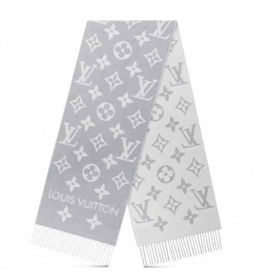 Sciarpa Louis Vuitton LV Essential In Lana Grigia M77727 Sciarpa Louis Vuitton LV Essential In Lana Grigia M77727