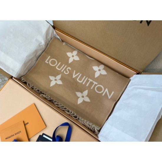 Sciarpa Louis Vuitton LV Essential In Lana Beige M77728 Sciarpa Louis Vuitton LV Essential In Lana Beige M77728