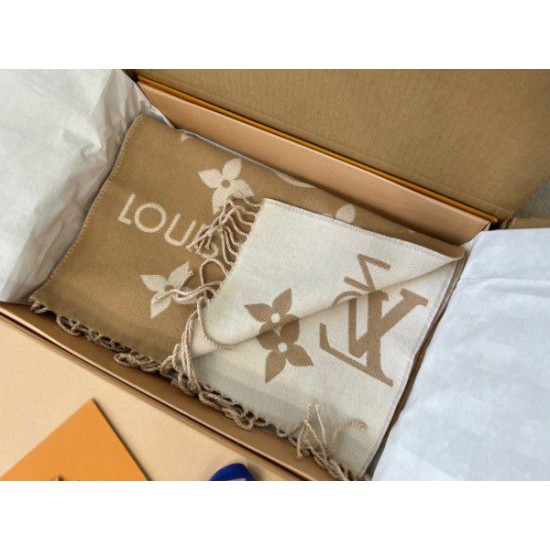 Sciarpa Louis Vuitton LV Essential In Lana Beige M77728 Sciarpa Louis Vuitton LV Essential In Lana Beige M77728