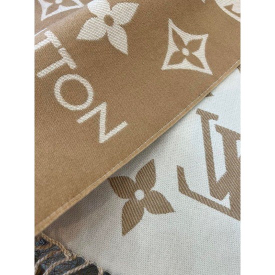 Sciarpa Louis Vuitton LV Essential In Lana Beige M77728 Sciarpa Louis Vuitton LV Essential In Lana Beige M77728