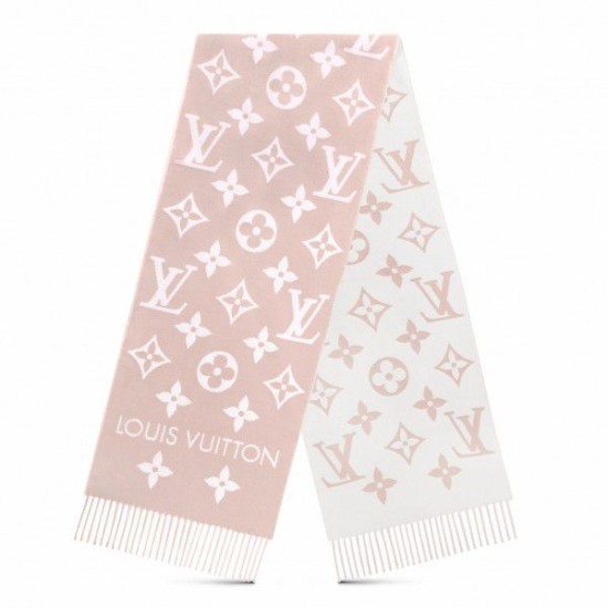 Sciarpa Louis Vuitton LV Essential In Lana Rosa Beige M77854 Sciarpa Louis Vuitton LV Essential In Lana Rosa Beige M77854
