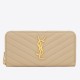 YSL Saint Laurent Monogram Zip Around Portafoglio Cipria YSL Saint Laurent Monogram Zip Around Portafoglio Cipria