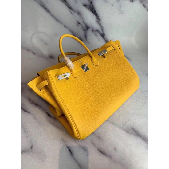 Herme Birkin Borsa 35cm fatta a mano Clemence Yellow Dupe Perfetta Cloni Firmate Herme Birkin Borsa 35cm fatta a mano Clemence Yellow imitazioni