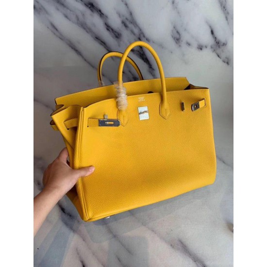 Herme Birkin Borsa 35cm fatta a mano Clemence Yellow Dupe Perfetta Cloni Firmate Herme Birkin Borsa 35cm fatta a mano Clemence Yellow imitazioni