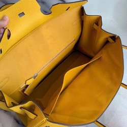 Herme Birkin Borsa 35cm fatta a mano Clemence Yellow Dupe Perfetta Cloni Firmate Herme Birkin Borsa 35cm fatta a mano Clemence Yellow imitazioni