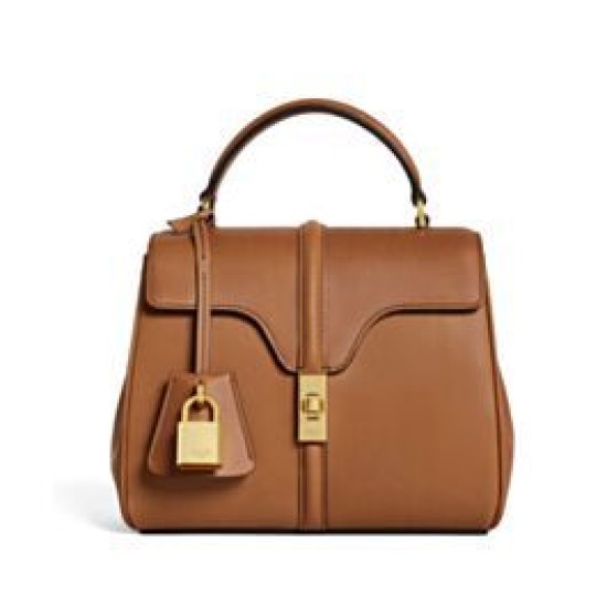 Miglior Prezzo Celine Mini 16 Imitazioni borse griffate in pelle di vitello naturale Caffè Replica