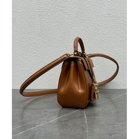 Miglior Prezzo Celine Mini 16 Imitazioni borse griffate in pelle di vitello naturale Caffè Replica