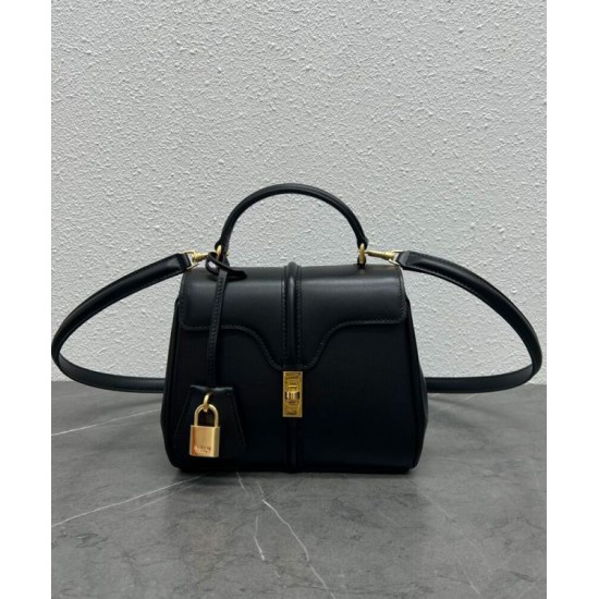 Replica Borsa Celine Mini 16 Pelle di vitello naturale Nera imitazioni Miglior Prezzo Borsa Celine Mini 16 Pelle di vitello naturale Nera Replica