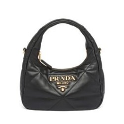 Miglior Prezzo Imitazione Mini borsa Prada in pelle nappa con impunture 1BA384 Nera Replica