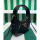 Replica Imitazione Mini borsa Prada in pelle nappa con impunture 1BA384 Nera imitazioni Miglior Prezzo Imitazione Mini borsa Prada in pelle nappa con impunture 1BA384 Nera Replica
