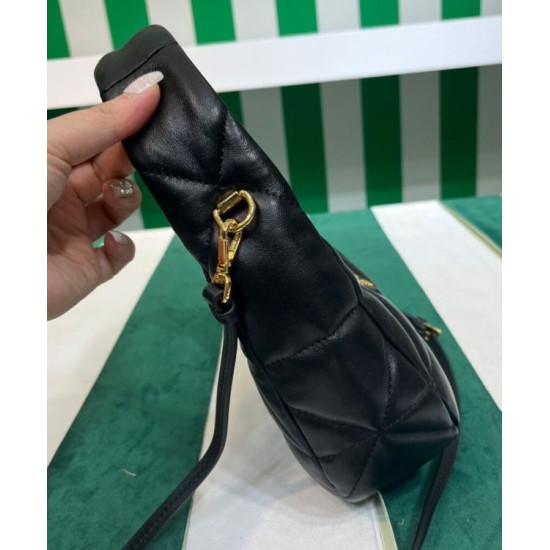 Replica Imitazione Mini borsa Prada in pelle nappa con impunture 1BA384 Nera imitazioni Miglior Prezzo Imitazione Mini borsa Prada in pelle nappa con impunture 1BA384 Nera Replica
