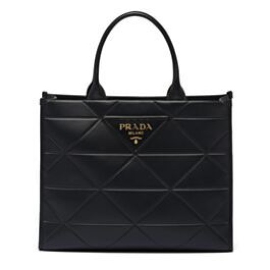 Replica Borse Alta Qualità Prada Prada Symbole grande in pelle con impunture 1BA377 Nera imitazioni Miglior Prezzo Borse Replica Alta Qualità Prada Prada Symbole grande in pelle con impunture 1BA377 Nera