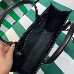 Miglior Prezzo Borse Replica Alta Qualità Prada Prada Symbole grande in pelle con impunture 1BA377 Nera 