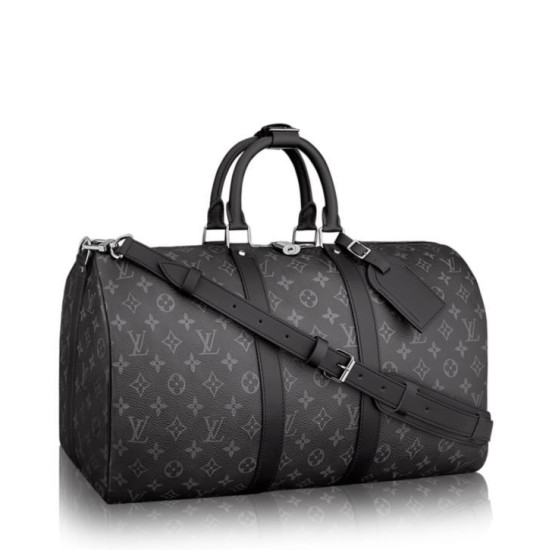 Riproduzione Fedele Keepall Bandouliere 55 M40605 Nero imitazioni Replica Alta Qualità Keepall Bandouliere 55 M40605 Nero