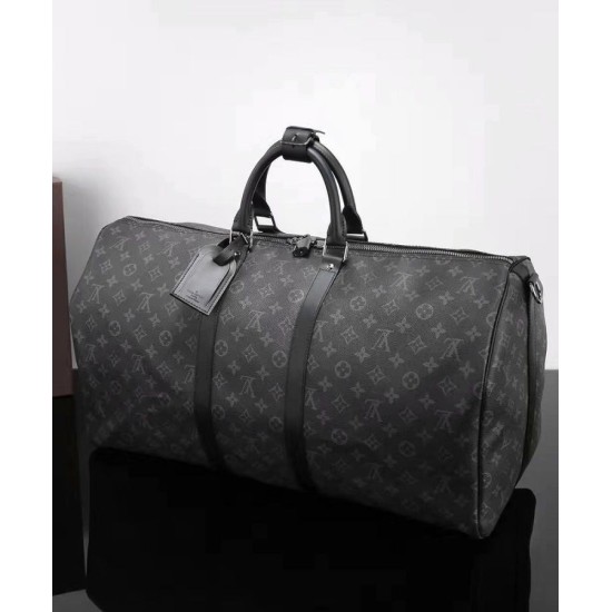 Riproduzione Fedele Keepall Bandouliere 55 M40605 Nero imitazioni Replica Alta Qualità Keepall Bandouliere 55 M40605 Nero