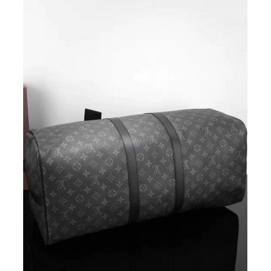 Riproduzione Fedele Keepall Bandouliere 55 M40605 Nero imitazioni Replica Alta Qualità Keepall Bandouliere 55 M40605 Nero