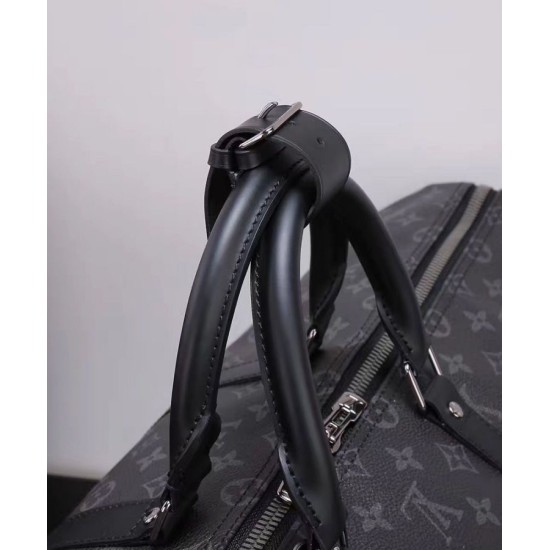 Riproduzione Fedele Keepall Bandouliere 55 M40605 Nero imitazioni Replica Alta Qualità Keepall Bandouliere 55 M40605 Nero