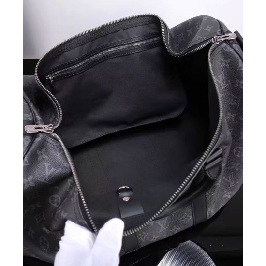 Riproduzione Fedele Keepall Bandouliere 55 M40605 Nero imitazioni Replica Alta Qualità Keepall Bandouliere 55 M40605 Nero