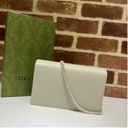 Miglior Prezzo Pari replica Portafoglio con catena Gucci GG Marmont 497985 Bianco