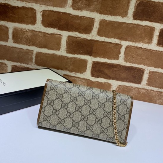 Miglior Prezzo Borsa Gucci 621888 Borsa a catena GG-Supreme Canvas Horsebit 1955 Replica