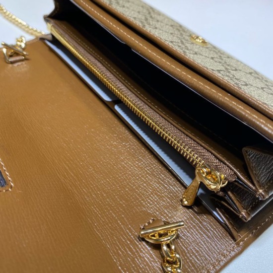 Miglior Prezzo Borsa Gucci 621888 Borsa a catena GG-Supreme Canvas Horsebit 1955 Replica