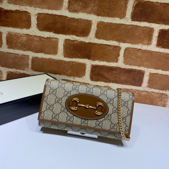 Miglior Prezzo Borsa Gucci 621888 Borsa a catena GG-Supreme Canvas Horsebit 1955 Replica
