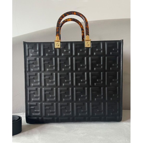 Replica Fendi borsa tote media con motivo Sunshine FF 8BH386 nera imitazioni Miglior Prezzo Fendi borsa tote media con motivo Sunshine FF 8BH386 nera Replica