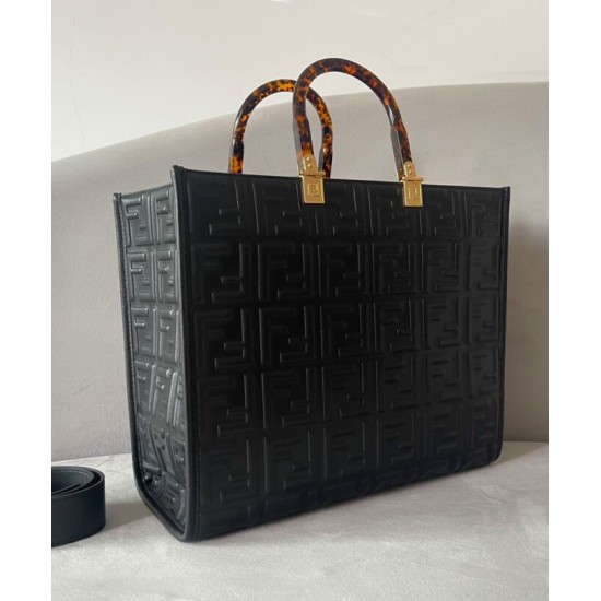 Replica Fendi borsa tote media con motivo Sunshine FF 8BH386 nera imitazioni Miglior Prezzo Fendi borsa tote media con motivo Sunshine FF 8BH386 nera Replica