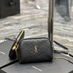 Replica YSL Saint Laurent Gaby Qualità premium Borse con cerniera nera 18 cm imitazioni Miglior Prezzo YSL Saint Laurent Gaby Qualità premium Borse Replica con cerniera nera 18 cm