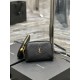 Replica YSL Saint Laurent Gaby Qualità premium Borse con cerniera nera 18 cm imitazioni Miglior Prezzo YSL Saint Laurent Gaby Qualità premium Borse Replica con cerniera nera 18 cm