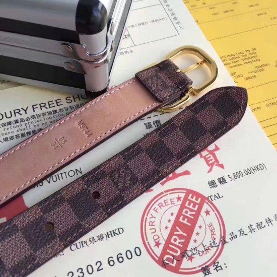 Riproduzione Fedele Cintura Mini 25MM Damier Ebene M9744V imitazioni Replica Alta Qualità Cintura Mini 25MM Damier Ebene M9744V