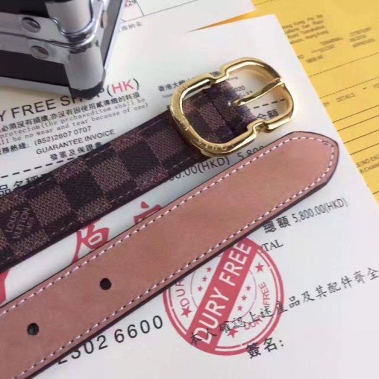 Riproduzione Fedele Cintura Mini 25MM Damier Ebene M9744V imitazioni Replica Alta Qualità Cintura Mini 25MM Damier Ebene M9744V