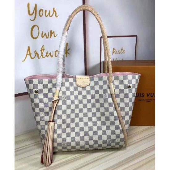 Riproduzione Fedele Propriano Tote Damier Azur N44027 Bianco imitazioni Replica Alta Qualità Propriano Tote Damier Azur N44027 Bianco