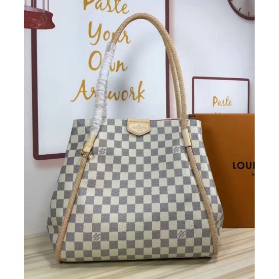 Riproduzione Fedele Propriano Tote Damier Azur N44027 Bianco imitazioni Replica Alta Qualità Propriano Tote Damier Azur N44027 Bianco