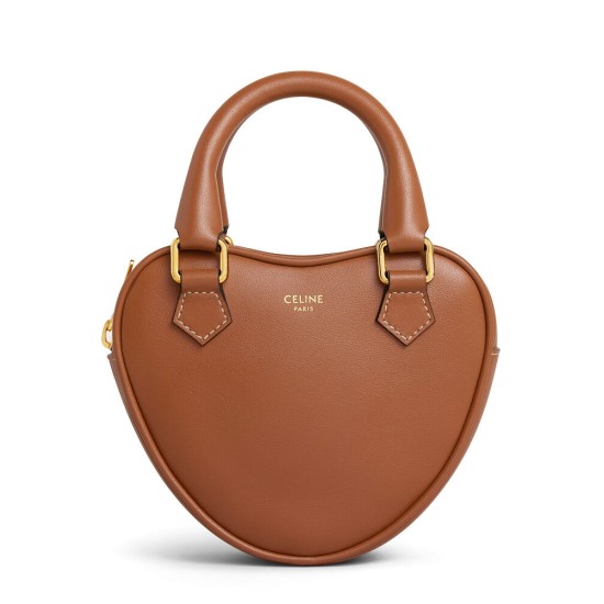 Celine Cuore Medio Pelle Di Vitello Liscia Caffè Celine Cuore Medio Pelle Di Vitello Liscia Caffè