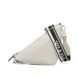 Triangolo Prada Saffiano Crema