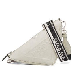 Triangolo Prada Saffiano Crema