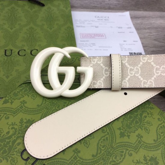Replica Cintura larga Gucci GG Marmont 400593 40mm Bianca imitazioni Miglior Prezzo Cintura larga Gucci GG Marmont 400593 40mm Bianca Replica