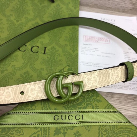 Miglior Prezzo Cintura sottile Gucci GG Marmont 409417 20mm Verde Replica