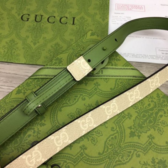 Miglior Prezzo Cintura sottile Gucci GG Marmont 409417 20mm Verde Replica