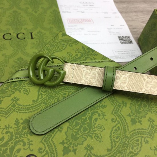 Miglior Prezzo Cintura sottile Gucci GG Marmont 409417 20mm Verde Replica