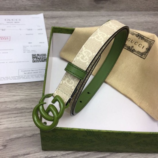 Miglior Prezzo Cintura sottile Gucci GG Marmont 409417 20mm Verde Replica