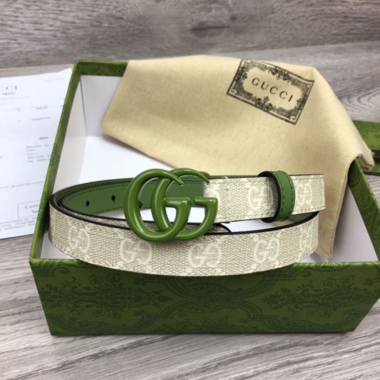 Miglior Prezzo Cintura sottile Gucci GG Marmont 409417 20mm Verde Replica
