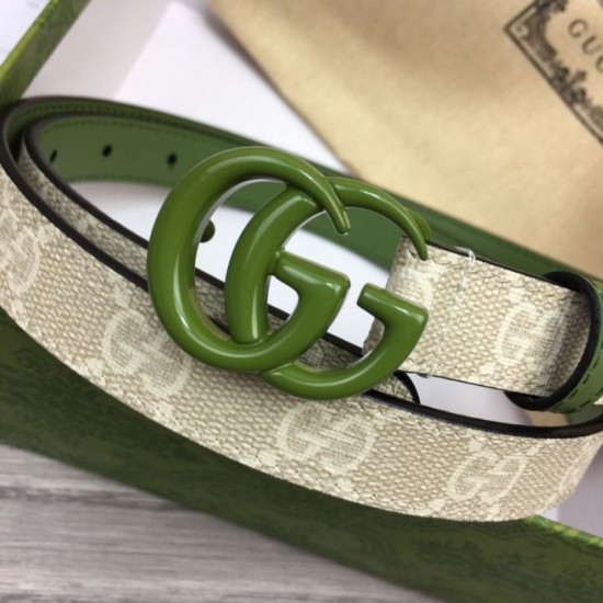 Miglior Prezzo Cintura sottile Gucci GG Marmont 409417 20mm Verde Replica