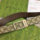 Replica Cintura Gucci GG con fibbia rettangolare 722370 35mm Marrone Argento imitazioni Miglior Prezzo Cintura Gucci GG con fibbia rettangolare 722370 35mm Marrone Argento Replica