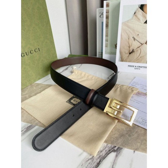 Replica Cintura reversibile Gucci con fibbia G quadrata 626974 Hardware dorato imitazioni Miglior Prezzo Cintura reversibile Gucci con fibbia G quadrata 626974 Hardware dorato Replica