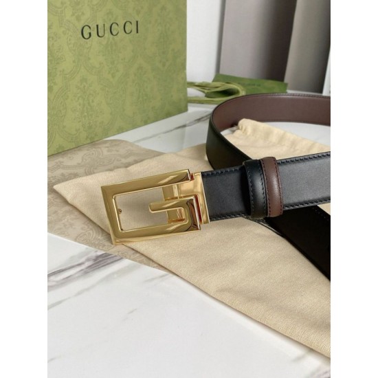 Replica Cintura reversibile Gucci con fibbia G quadrata 626974 Hardware dorato imitazioni Miglior Prezzo Cintura reversibile Gucci con fibbia G quadrata 626974 Hardware dorato Replica