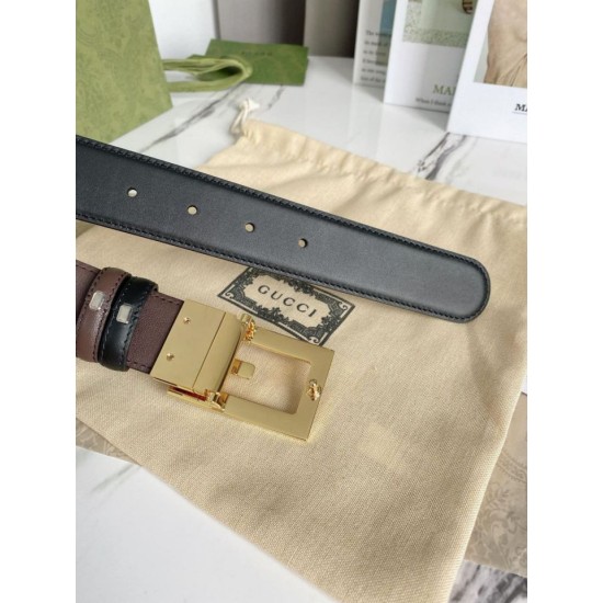 Replica Cintura reversibile Gucci con fibbia G quadrata 626974 Hardware dorato imitazioni Miglior Prezzo Cintura reversibile Gucci con fibbia G quadrata 626974 Hardware dorato Replica